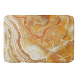 Light Brown & Beige Marble Stone Texture Print Bath Mat