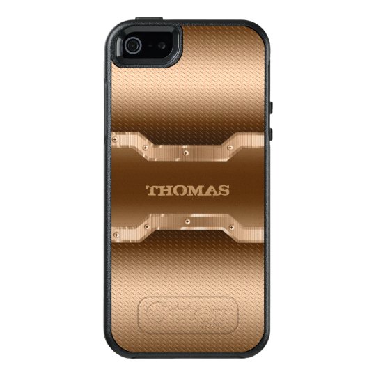 Light Brown Brushed Metal Look OtterBox iPhone 5/5s/SE Case