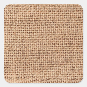 Light Brown Burlap Sack Background Square Sticker