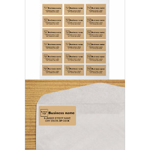 Light Brown Business Address Label