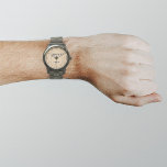 Light Brown Business Brand on Men's Watch<br><div class="desc">Your business logo on light brown background on men's watch. Accessory that you can include in your promotional products, giveaway items or gifts to your customers or clients to advertise your business or to promote your brand. Customizable watch that you can put your business logo to build brand name awareness....</div>