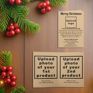 Light Brown Christmas Business Folded Holiday Card