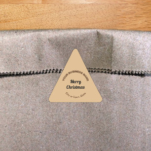 Light Brown Christmas Business Triangle Sticker
