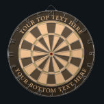 Light Brown Colours Dartboard with Custom Text<br><div class="desc">Dartboard with retro brown colours and two custom text areas. You can easily change every colour clicking on customize button.</div>