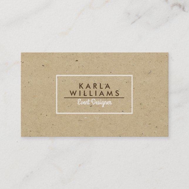 Light Brown Craft Paper Texture Print Business Card (Front)