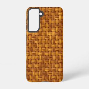 Light brown fabric pattern, wicker netting, rattan samsung galaxy case