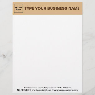 Light Brown Header and Black Texts Footer Business Letterhead