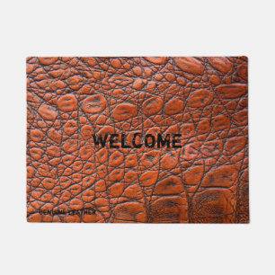 Light Brown Leather Door Mat