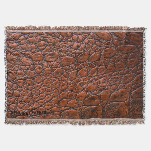 Light Brown Leather Throw Blanket (Front)