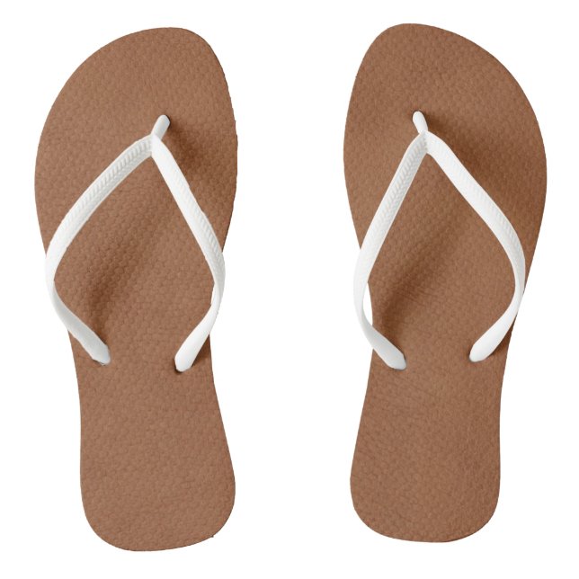 Light Brown Leather's Digital Print Flip Flops (Footbed)