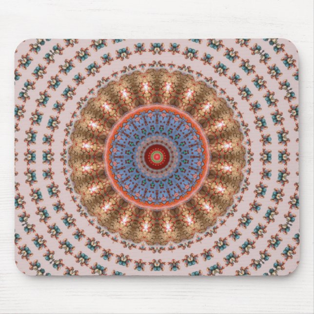 Light Brown Mandala Wheel Mouse Pad (Front)