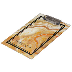 Light Brown Marble Stone Texture Black Border Clipboard