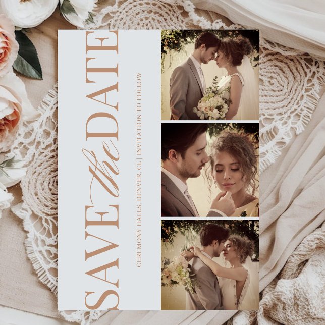Light Brown Minimalist Elegant Save The Date Card (Creator Uploaded)