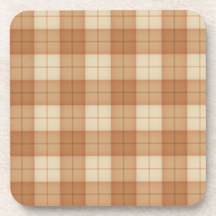 Light Brown Plaid Tartan Coaster