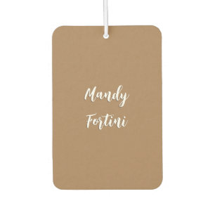 Light Brown Plain Elegant Minimalist Calligraphy Air Freshener