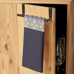 Light brown purple and grey decorative kitchen towel