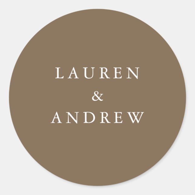 Light Brown Rustic Modern Wedding Envelope Seals (Front)