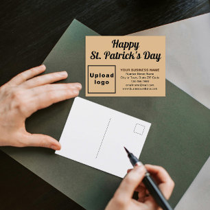 Light Brown St. Patrick Business Holiday Postcard
