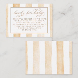 Light Brown Stripes Cute Books For Baby Request Enclosure Card