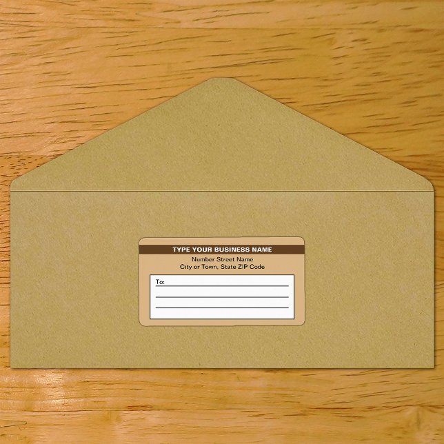 Light Brown With Highlighted Brand Name Shipping (Light brown shipping label with your highlighted brand on envelope)