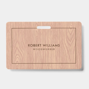 Light Brown Wood Grain Texture Badge