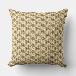 Light brown, wood or beige, golden dots and lines? throw pillow