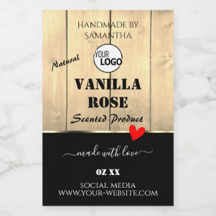Light Brown Wooden Boards Product Labels with Logo