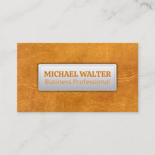 Light Brown Worn Leather Background Business Card