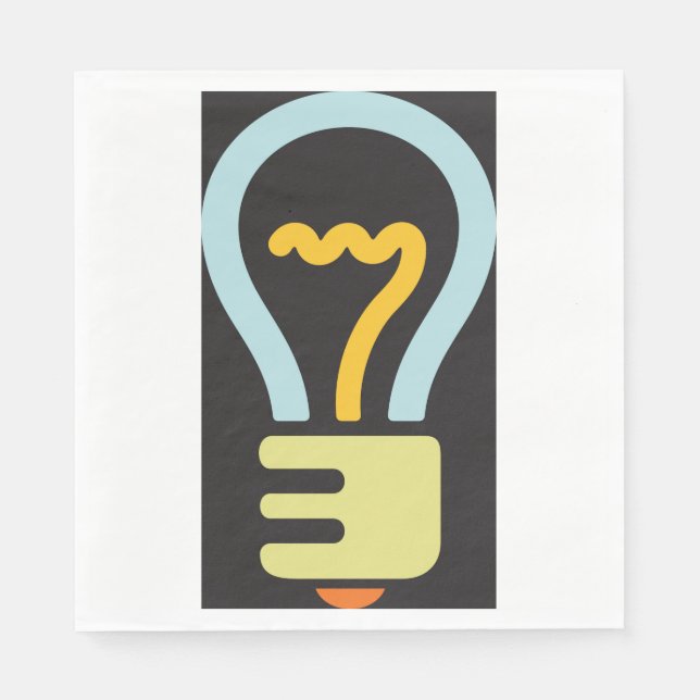 Light Bulb Icon Paper Napkins (Front)