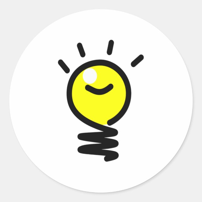 Light Bulb Idea Classic Round Sticker (Front)