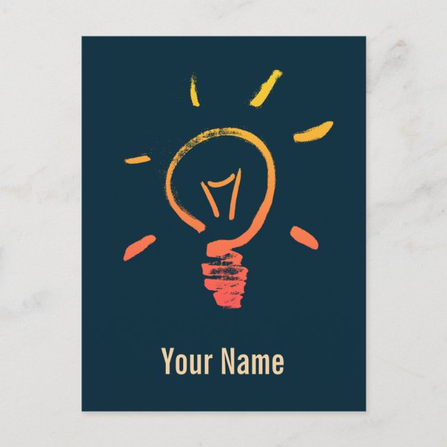 Light bulb lamp retro lightbulb smart electrician holiday postcard (Front)