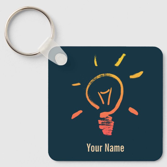 Light bulb lamp retro lightbulb smart electrician keychain (Front)
