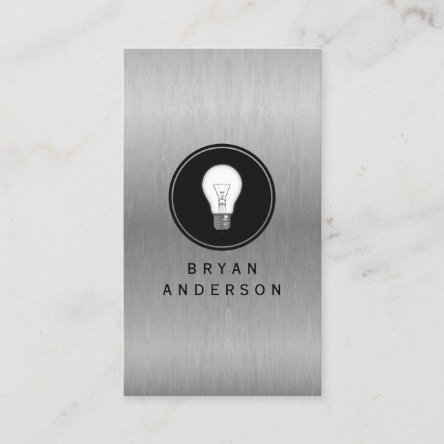 Light Bulb Logo Business Card (Front)