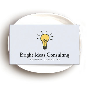 Light Bulb Logo Business Marketing Consulting Business Card