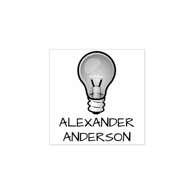 Light Bulb Personalize Rubber Stamp (Imprint)