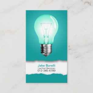 Light Bulb Turquoise Business Card