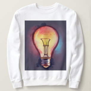 Light Bulb Watercolor Painting, Bulb Sweatshirt