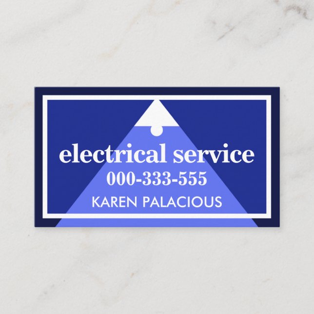 Light Bulb Wiring Frame Electrician Business Card (Front)