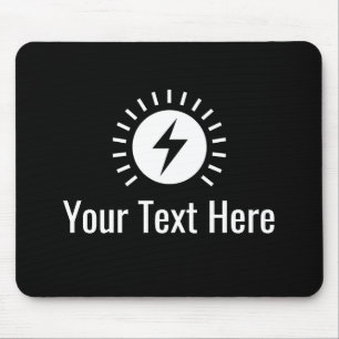 Light bulb with electricity bolt logo custom mouse pad