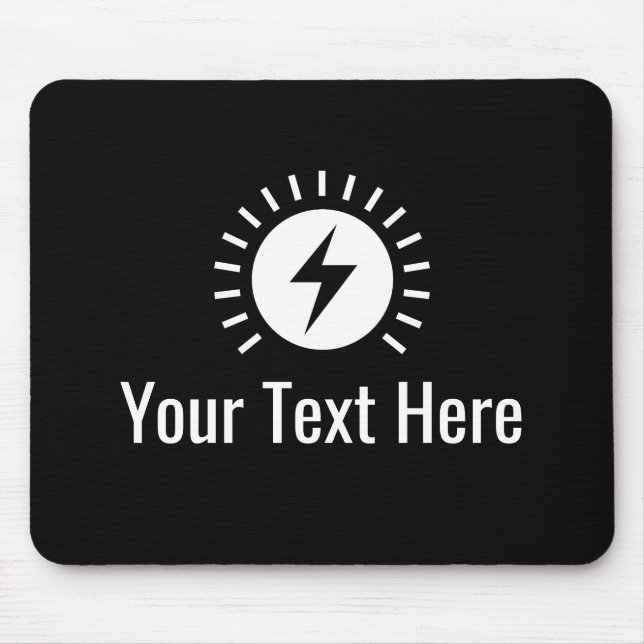 Light bulb with electricity bolt logo custom mouse pad (Front)
