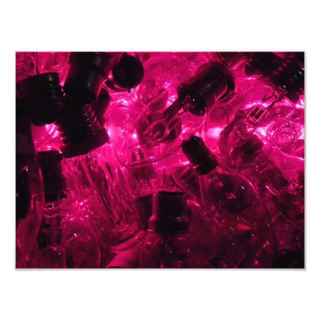 LIGHT BULBS IN MAGENTA PHOTO PRINT (Front)