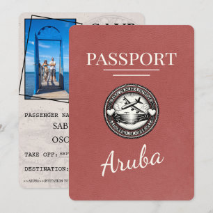 Light Burgundy Aruba Passport Save The Date
