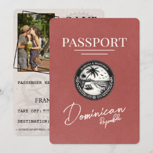 Light Burgundy Dominican Republic Passport Save The Date