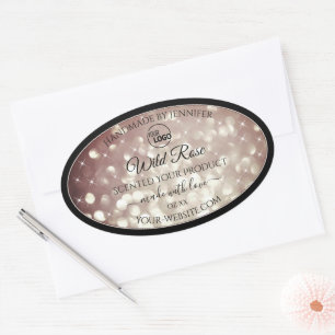 Light Burgundy Glitter Sparkle Logo Product Labels