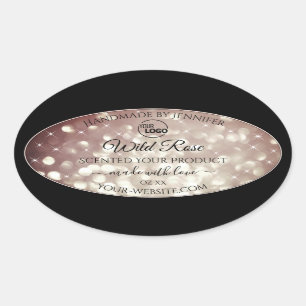 Light Burgundy Glitter Sparkle Logo Product Labels