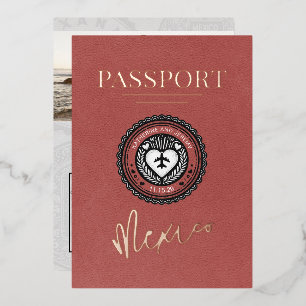 Light Burgundy Mexico Passport Wedding
