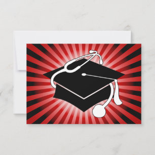 light burst medical graduation cap invitation