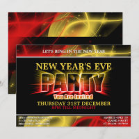 Light Burst New Year's Eve Party Invitations