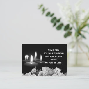 Light Candle And Flower Thank You Card