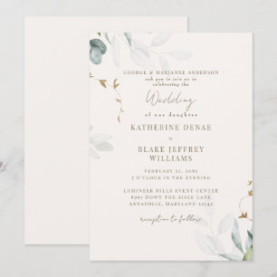 Light Champagne Botanical Wedding II Invitation